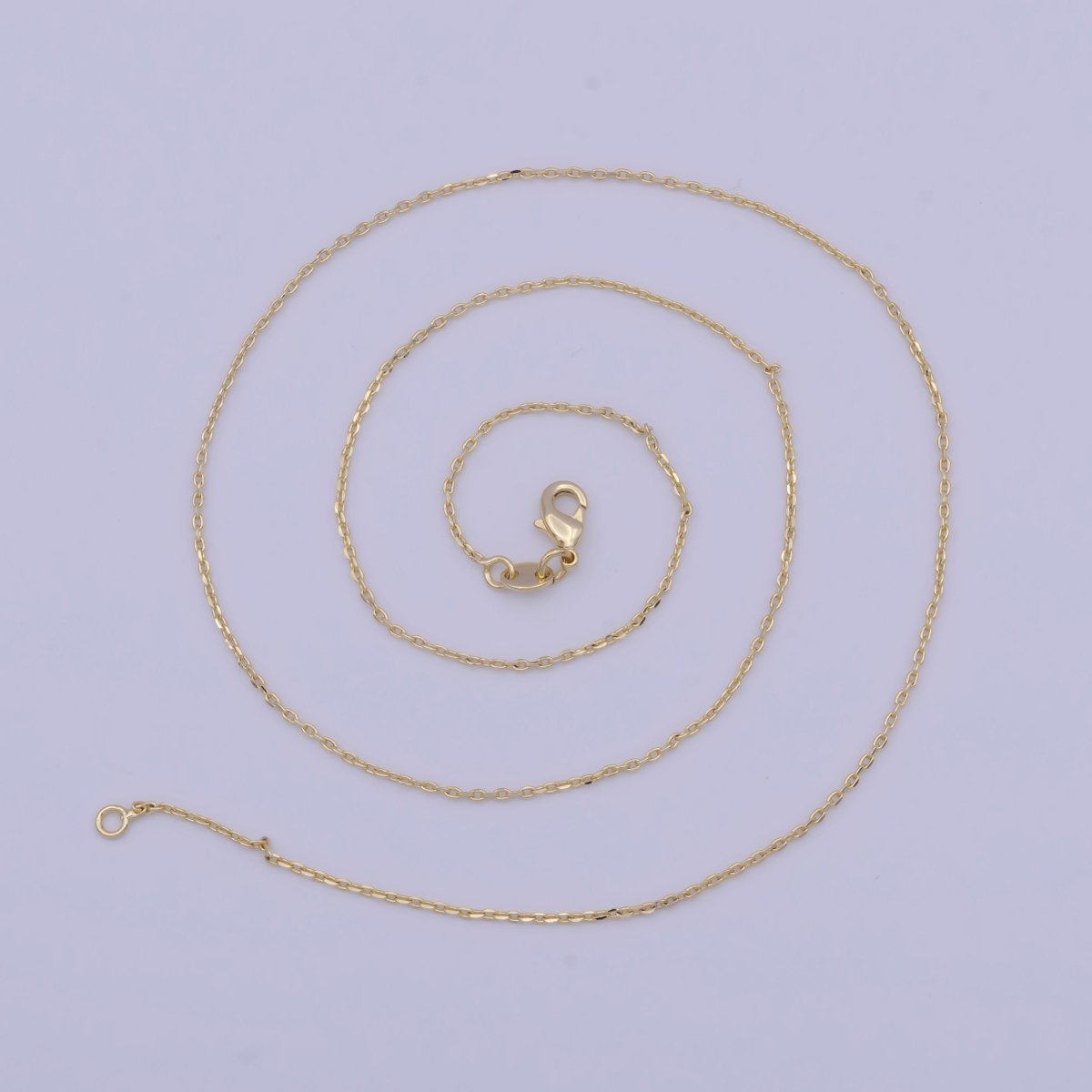 14K Gold Filled Cable Chain Minimalist Necklace Fine Link Chain Necklace 18 inch Length, 0.6mm Width Ready to Wear | WA-1112 Clearance Pricing - DLUXCA