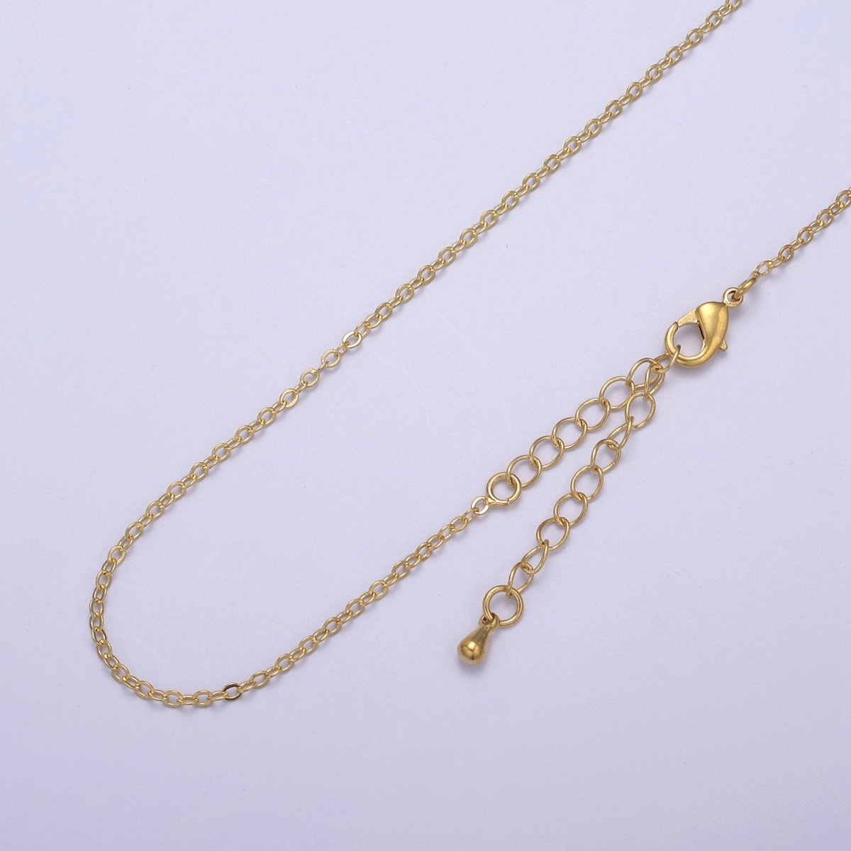 14k Gold Filled Cable Chain Necklace Dainty 1.3 mm Cable Link Chain Jewelry Making Women Necklace 15.5" w/ 2 " extender | WA-721 to WA-724 Clearance Pricing - DLUXCA