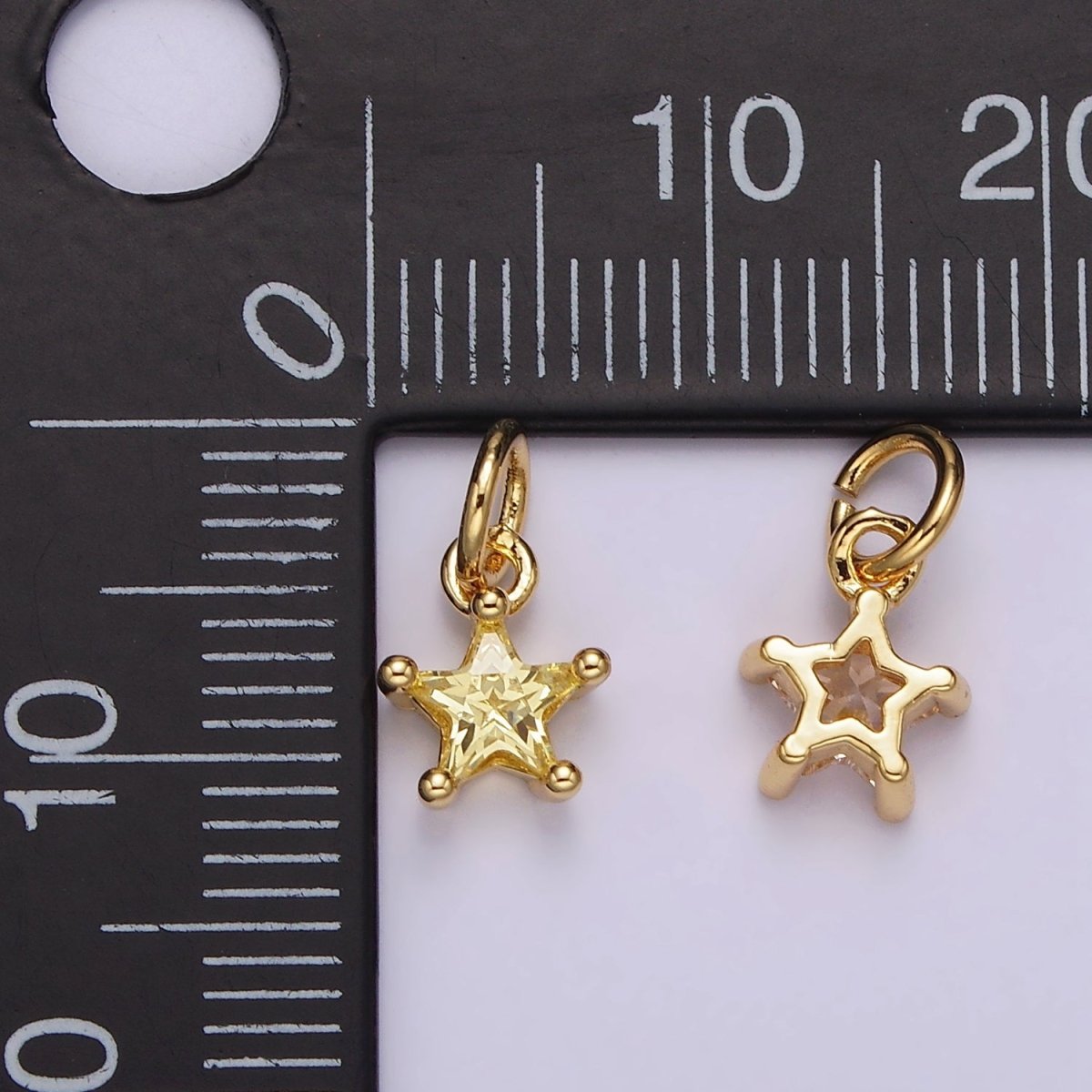 14K Gold Filled Celestial Star CZ Birthstone Personalized Add-On Charm | AG549 - AG560 - DLUXCA