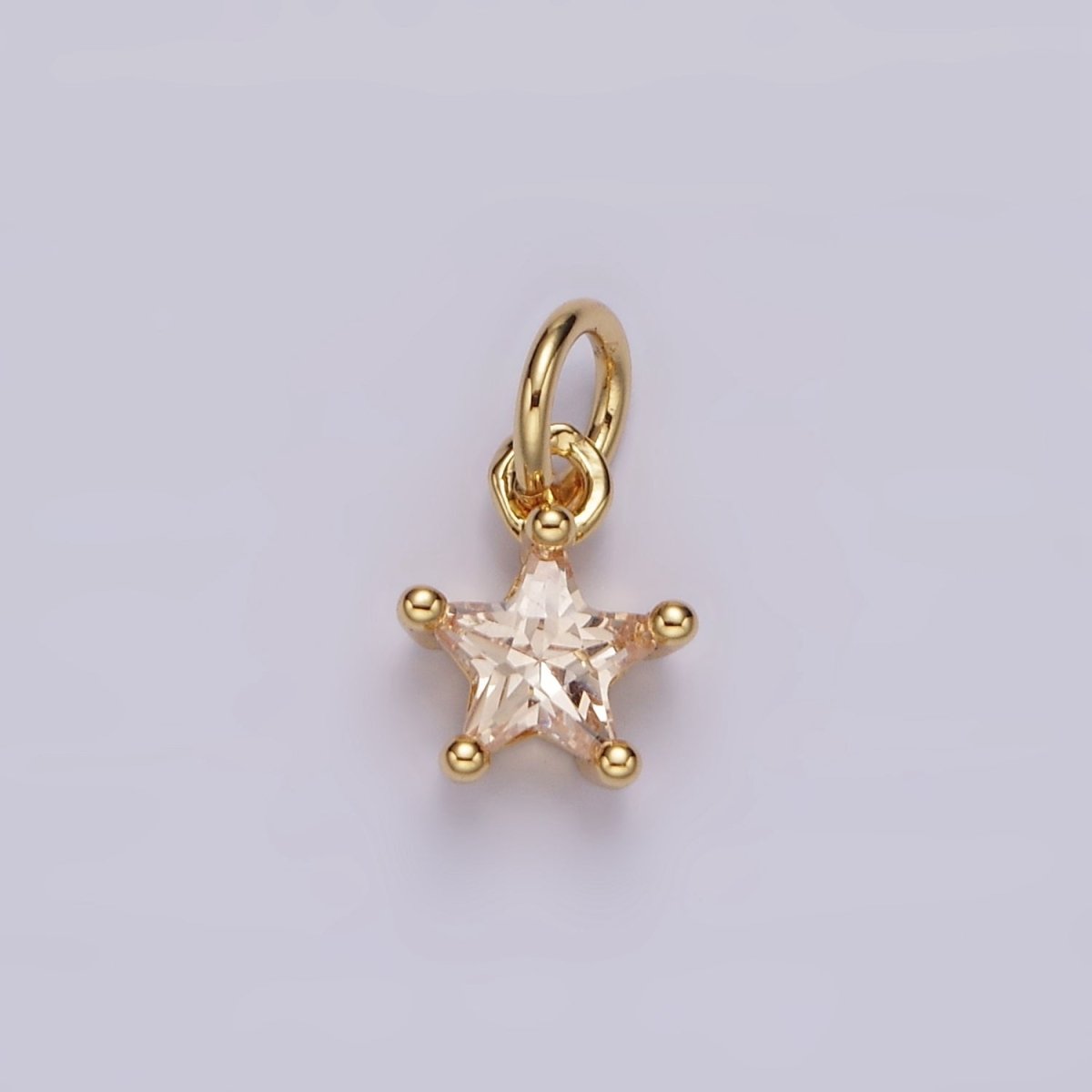 14K Gold Filled Celestial Star CZ Birthstone Personalized Add-On Charm | AG549 - AG560 - DLUXCA