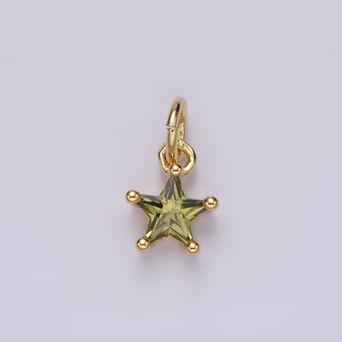 14K Gold Filled Celestial Star CZ Birthstone Personalized Add-On Charm | AG549 - AG560 - DLUXCA