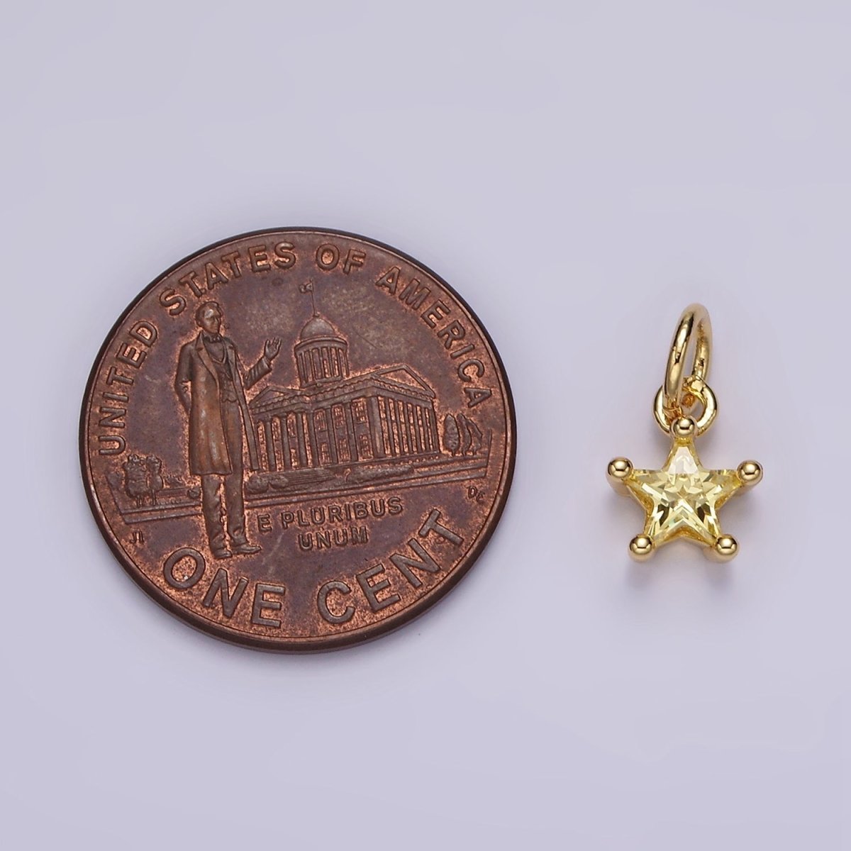 14K Gold Filled Celestial Star CZ Birthstone Personalized Add-On Charm | AG549 - AG560 - DLUXCA