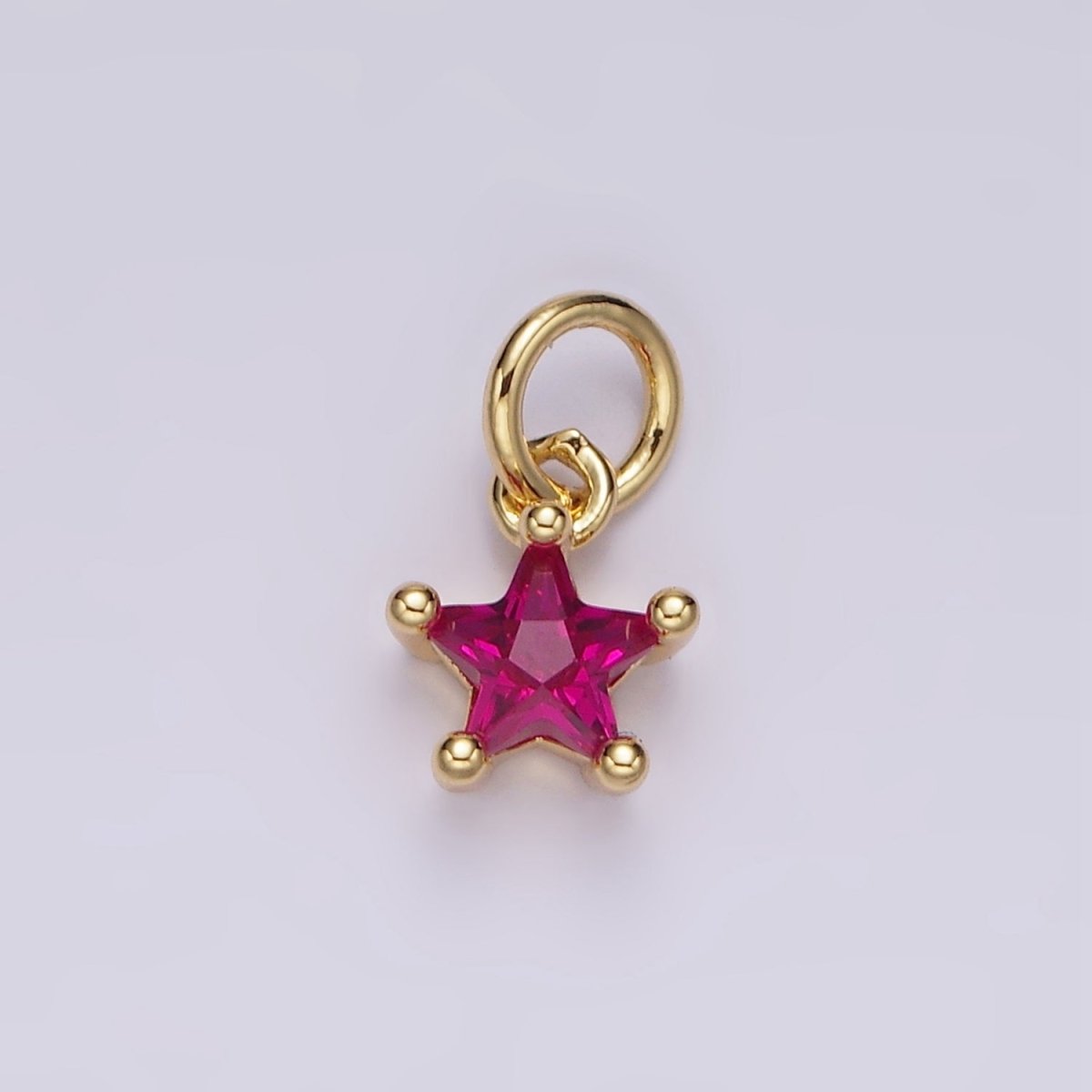 14K Gold Filled Celestial Star CZ Birthstone Personalized Add-On Charm | AG549 - AG560 - DLUXCA