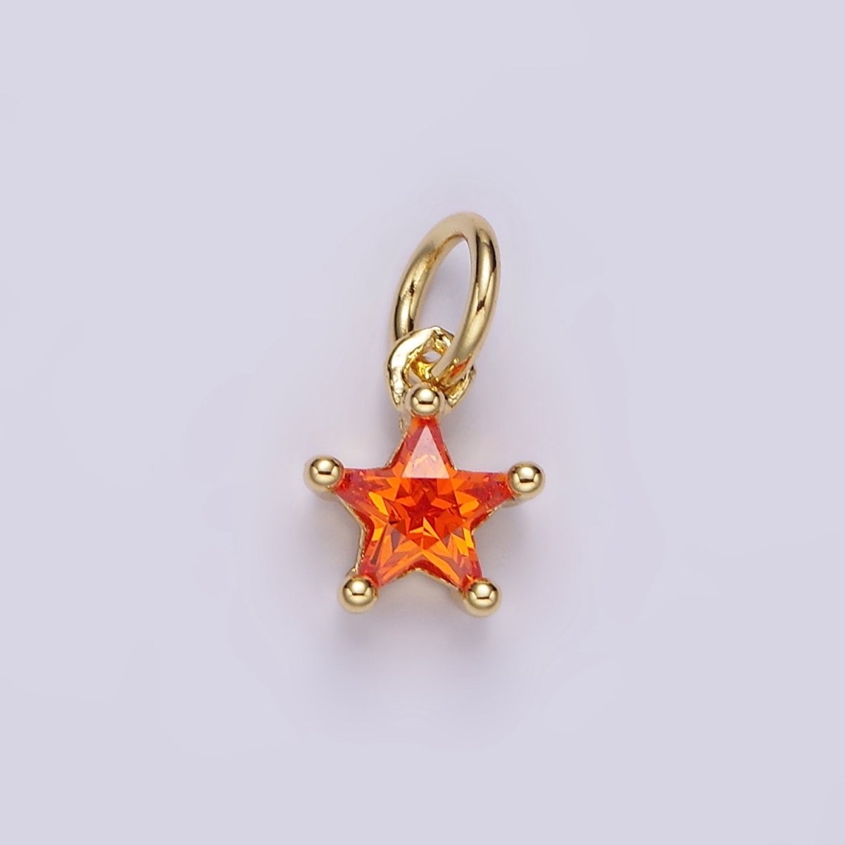 14K Gold Filled Celestial Star CZ Birthstone Personalized Add-On Charm | AG549 - AG560 - DLUXCA