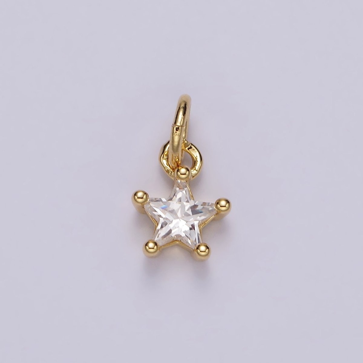 14K Gold Filled Celestial Star CZ Birthstone Personalized Add-On Charm | AG549 - AG560 - DLUXCA