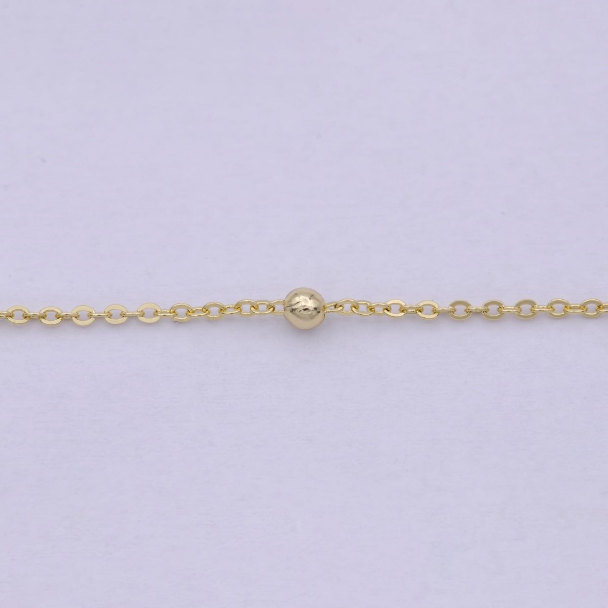 14K Gold Filled Chain, 3mm Bead Width, 24 Inch Layering Beaded Satellite Cable Necklace | WA-616 Clearance Pricing - DLUXCA