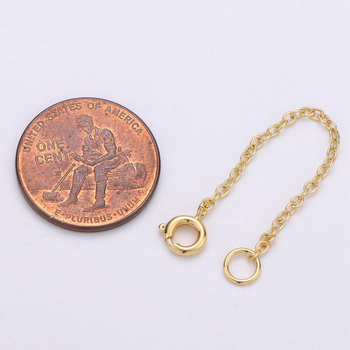 14K Gold Filled Chain Extender For Necklace Bracelet Wholesale Extensions & Extenders with spring clasp K-397 - DLUXCA