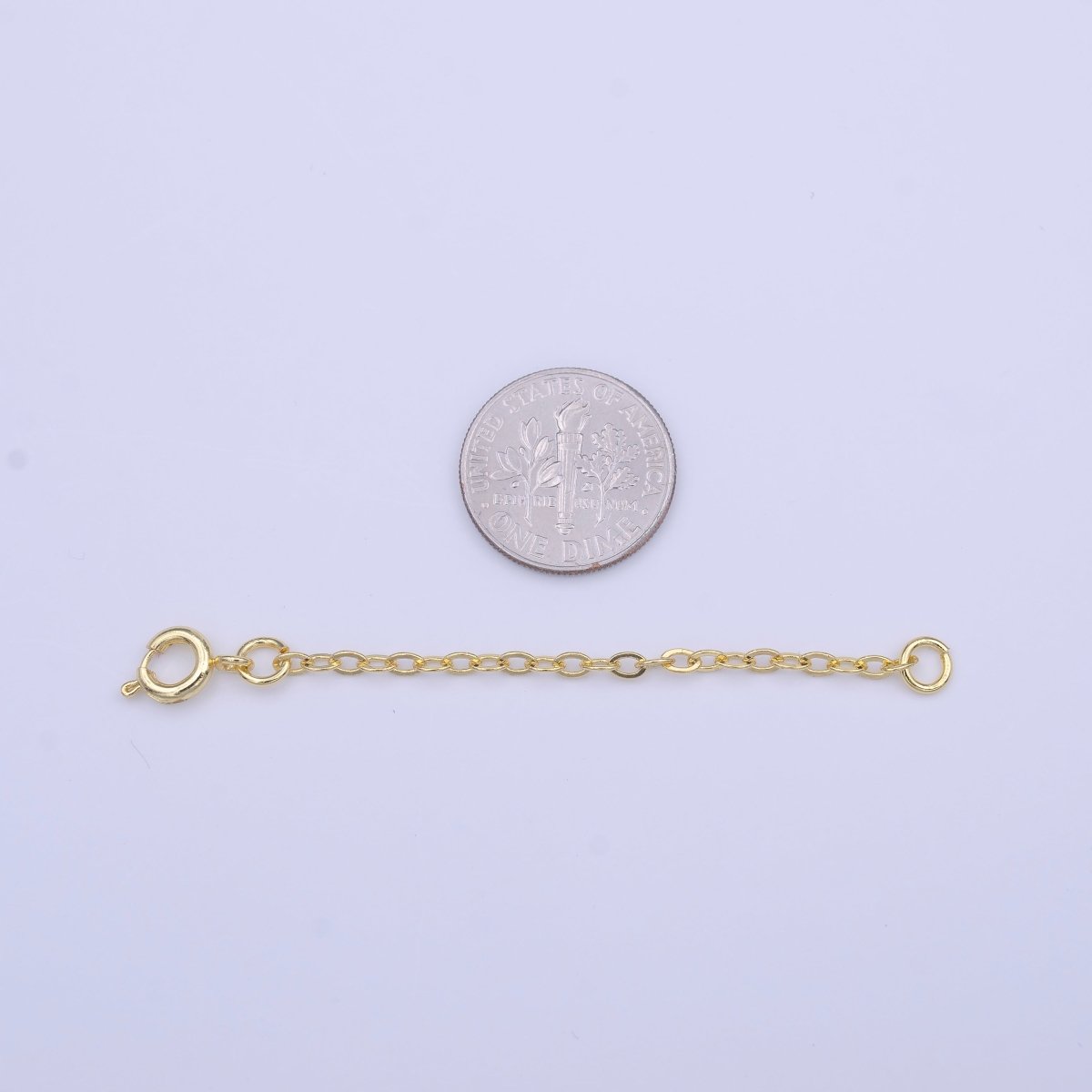 14K Gold Filled Chain Extender with Round Spring Clasps Closure | K-329 - DLUXCA
