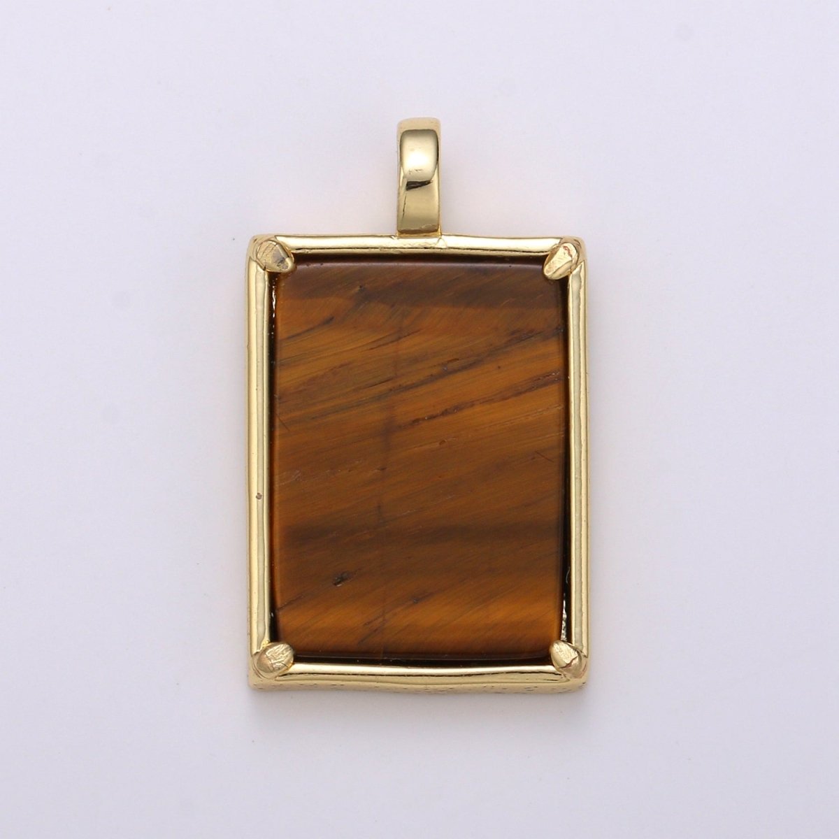 14k Gold filled Charm Geometric Natural Stone lapis lazuli Amethyst, Aquamarine, Rose Quartz Necklace Pendant for Jewelry Supply I-785 ~ I-790 - DLUXCA