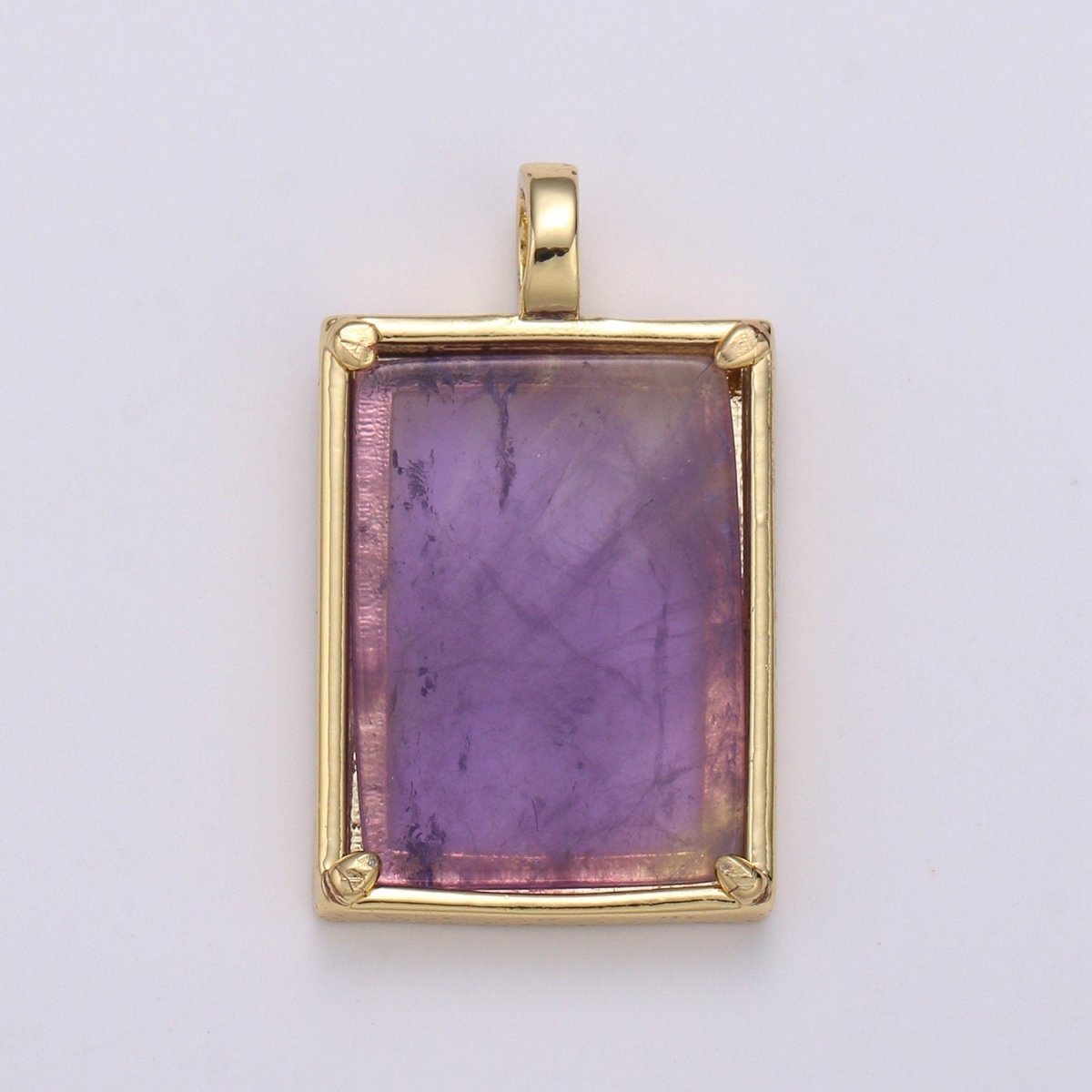 14k Gold filled Charm Geometric Natural Stone lapis lazuli Amethyst, Aquamarine, Rose Quartz Necklace Pendant for Jewelry Supply I-785 ~ I-790 - DLUXCA