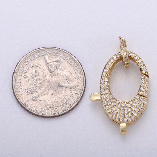 14K Gold Filled Clasp CZ Micro Pave Teardrop Lobster Claw Clasp,Micro Pave Clasp, 29x12mm K-908 - DLUXCA