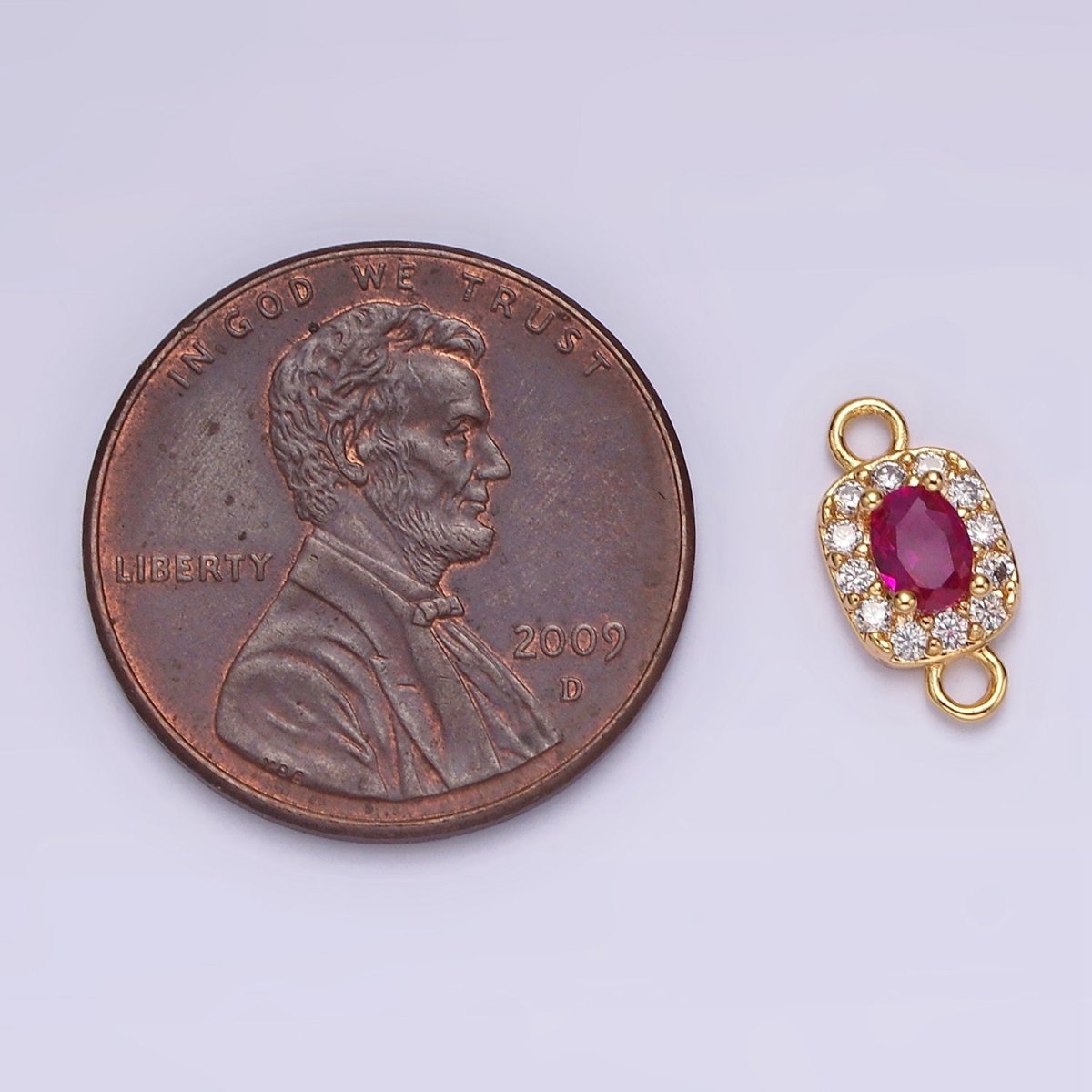 14K Gold Filled Clear, Black, Blue, Pink, Green, Fuchsia CZ 5mm Mini Rectangle Connector | G-107 - G-112 - DLUXCA