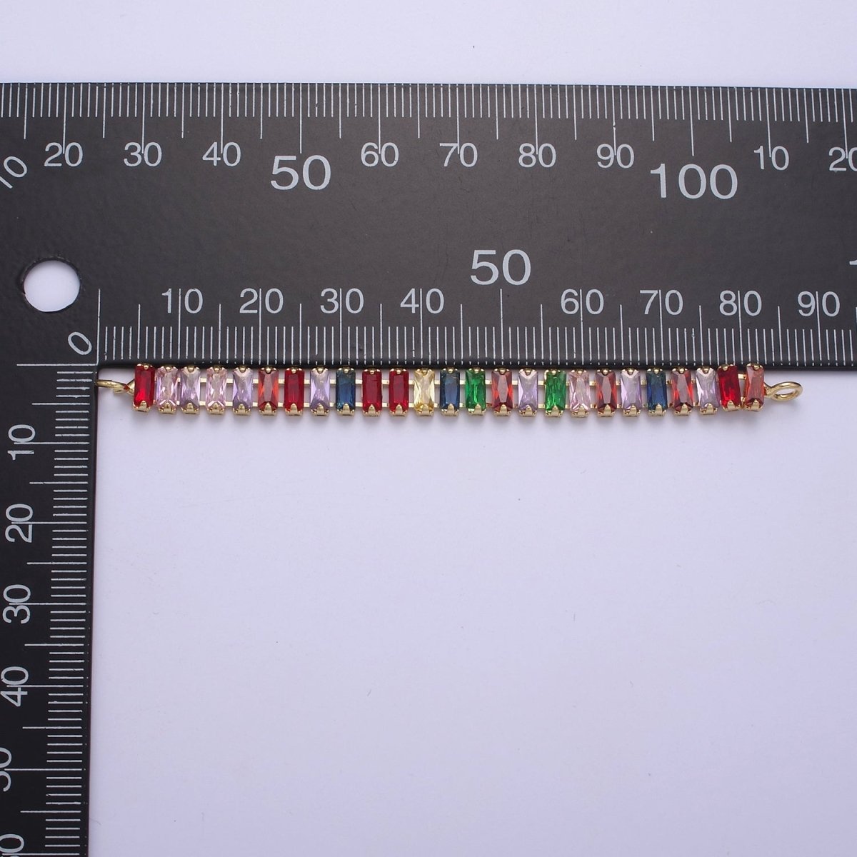 14k Gold Filled Clear / Colorful CZ Rectangular Baguette Paved connector Bendable Long Bar Connector for DIY Bracelet Component F-010 F-011 F-017 F-025 F-026 F-028 F-033 F-037 F-046 - DLUXCA