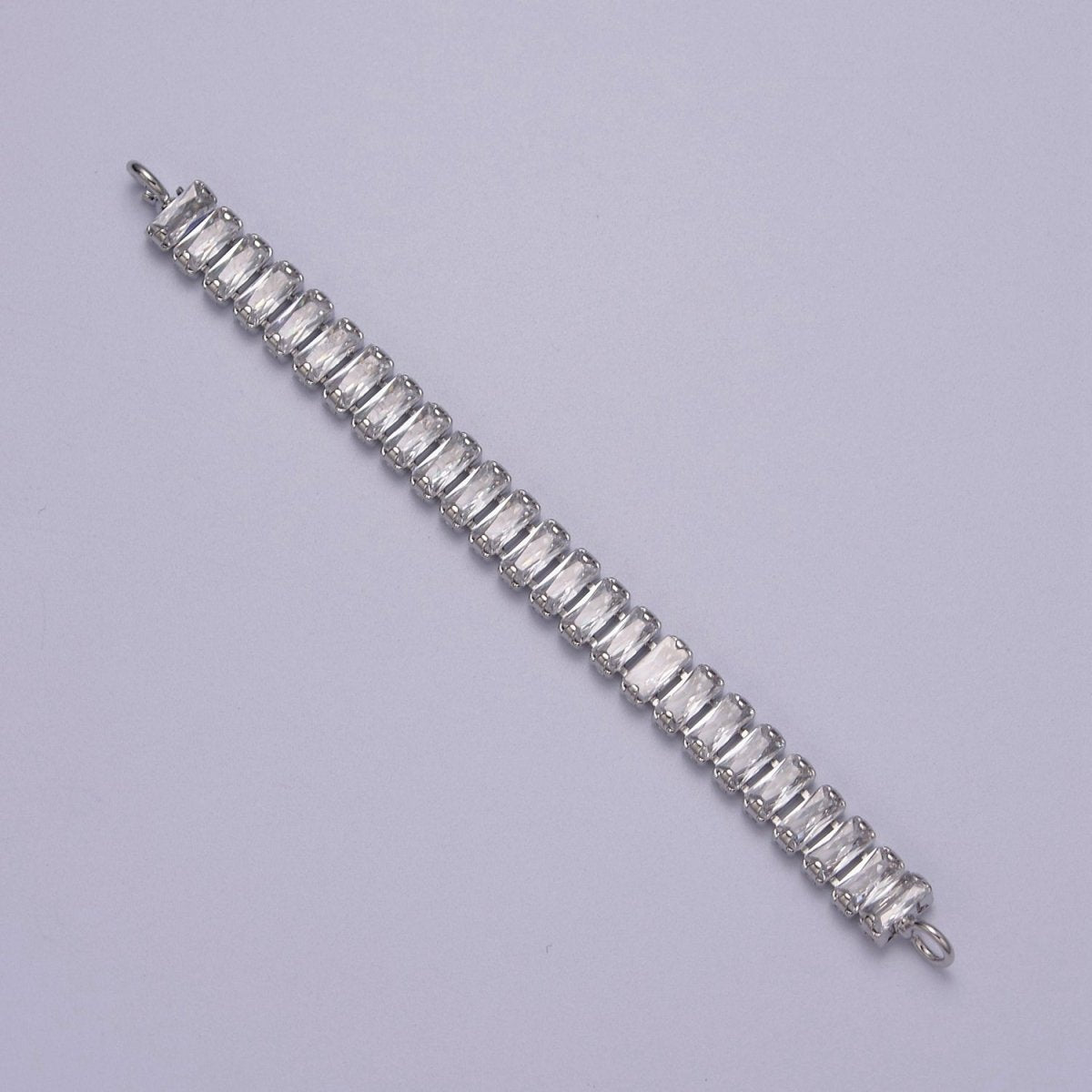 14k Gold Filled Clear / Colorful CZ Rectangular Baguette Paved connector Bendable Long Bar Connector for DIY Bracelet Component F-010 F-011 F-017 F-025 F-026 F-028 F-033 F-037 F-046 - DLUXCA