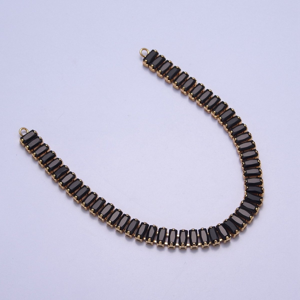 14k Gold Filled Clear / Colorful CZ Rectangular Baguette Paved connector Bendable Long Bar Connector for DIY Bracelet Necklace Component F-246 F-266 F-271 F-292 F-305 F-324 F-371 F-396 - DLUXCA