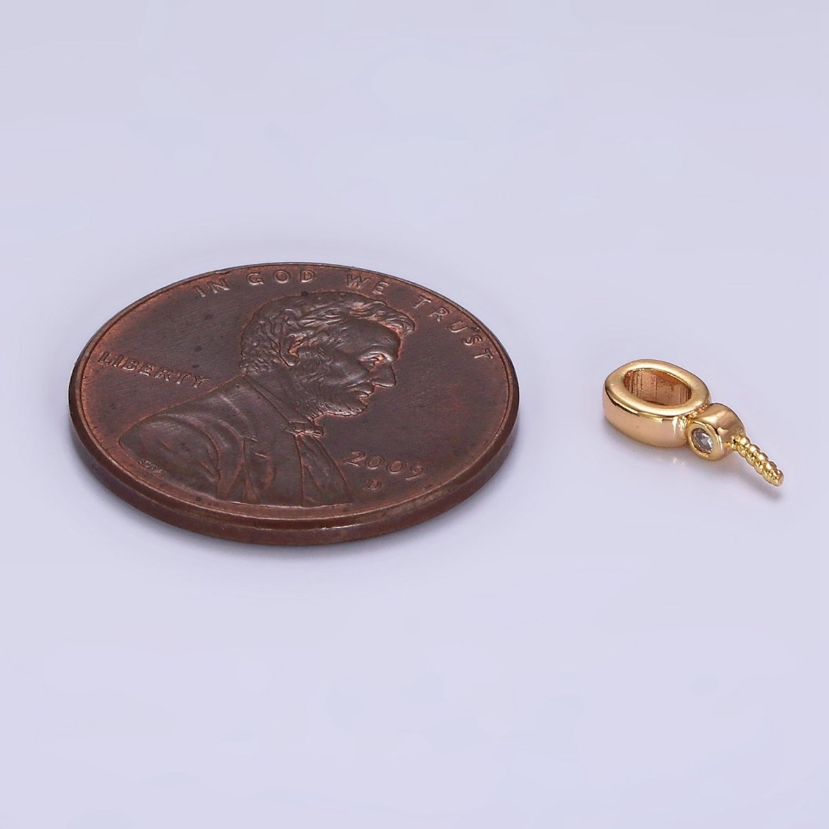 14K Gold Filled Clear CZ Bezel Drill Bail Pendant Jewelry Making Findings Supply | Z-515 - DLUXCA