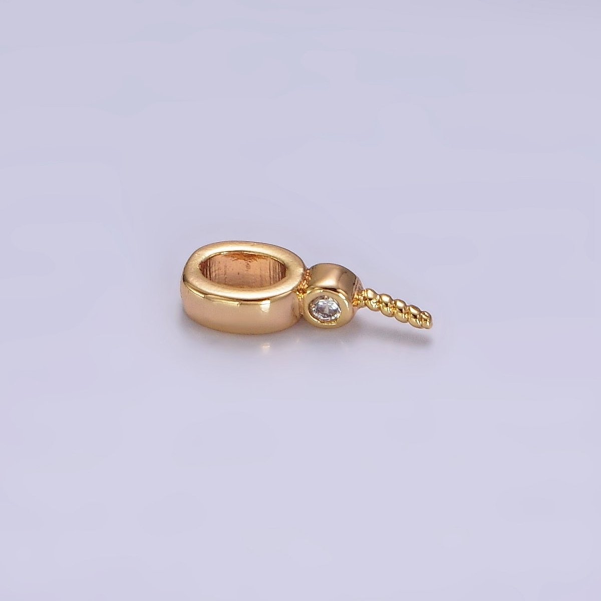 14K Gold Filled Clear CZ Bezel Drill Bail Pendant Jewelry Making Findings Supply | Z-515 - DLUXCA