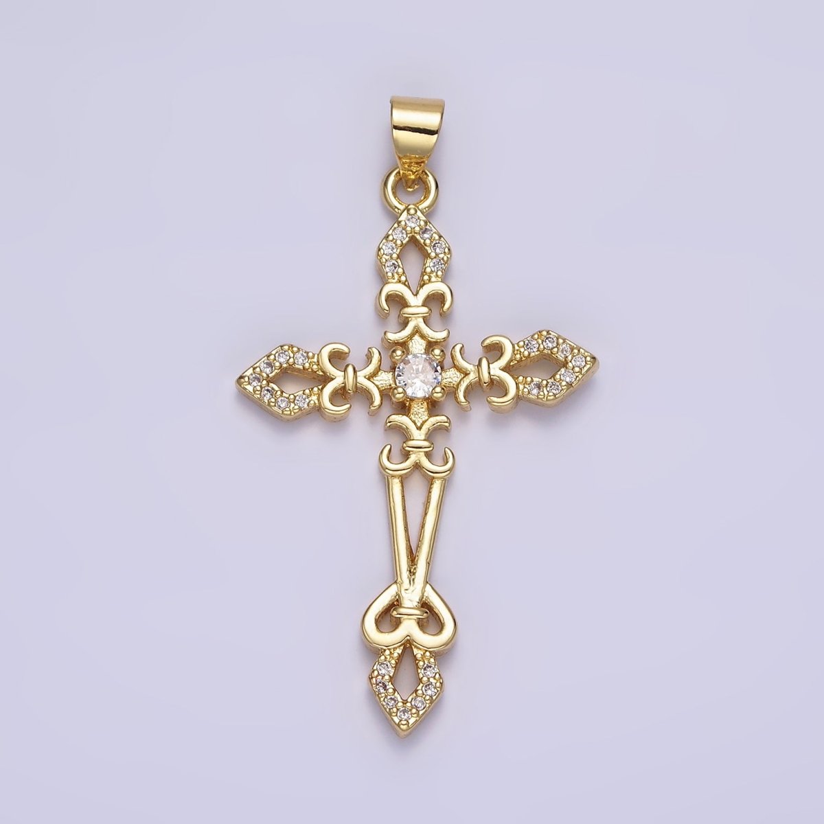 10K Yellow Gold Fleur-de-Lis Charm Pendant - Faith Inspired Jewelry, Made In USA