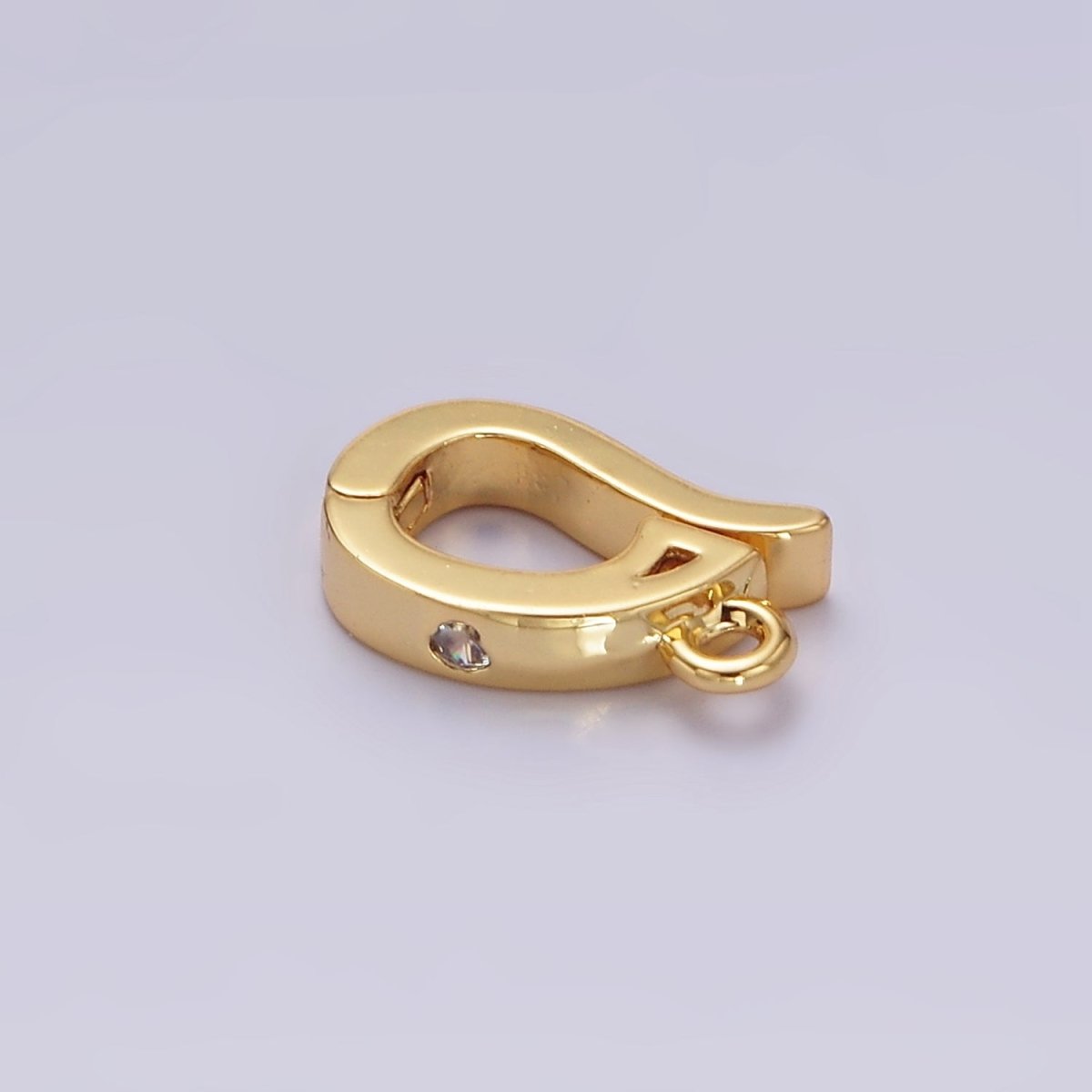 14K Gold Filled Clear CZ Snap Interchangeable Charm Holder Jewelry Supply in Gold & Silver | Z-479 Z-480 - DLUXCA