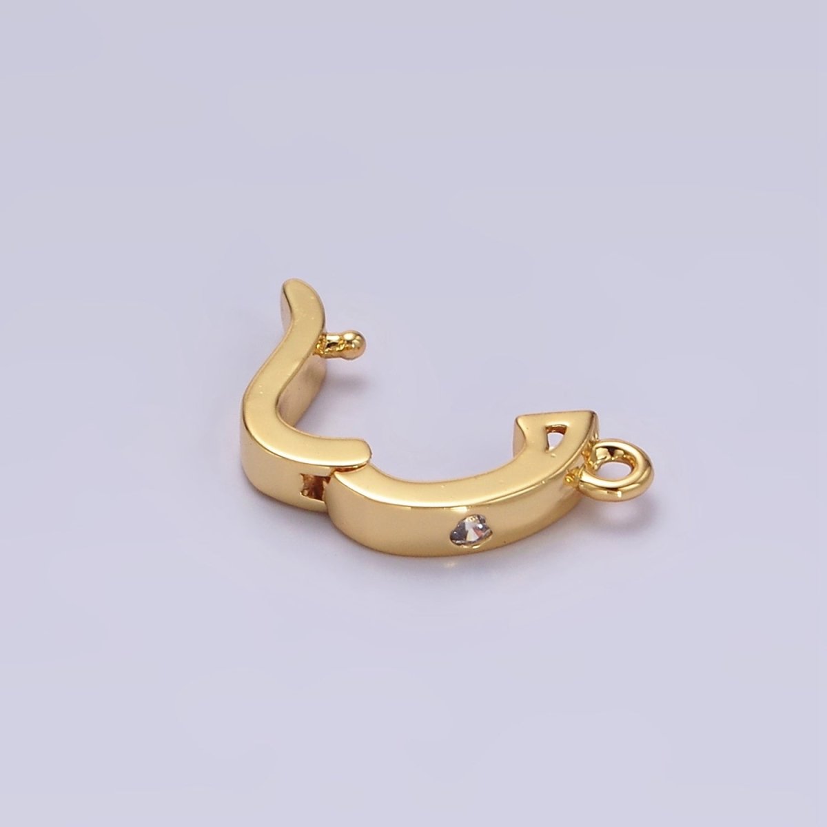 14K Gold Filled Clear CZ Snap Interchangeable Charm Holder Jewelry Supply in Gold & Silver | Z-479 Z-480 - DLUXCA