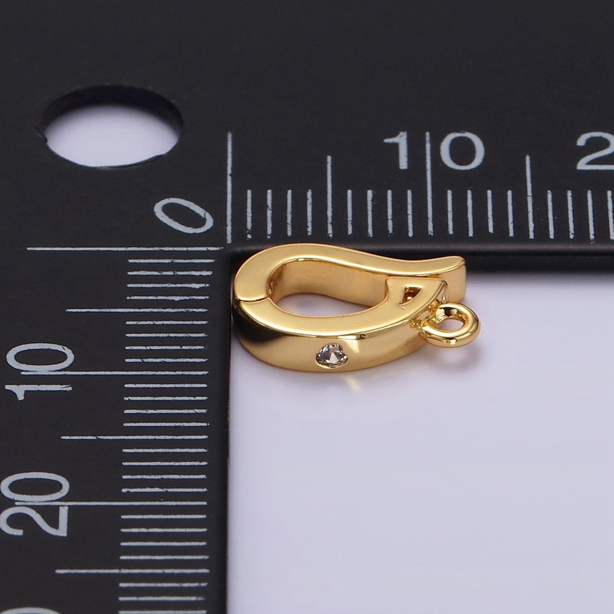 14K Gold Filled Clear CZ Snap Interchangeable Charm Holder Jewelry Supply in Gold & Silver | Z-479 Z-480 - DLUXCA