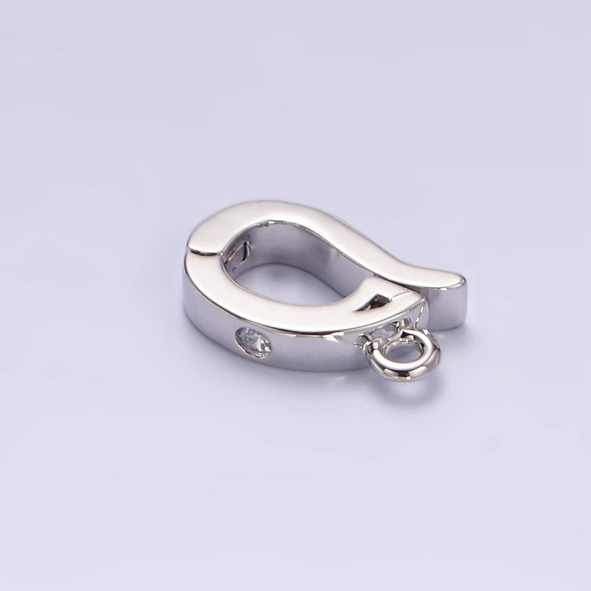 14K Gold Filled Clear CZ Snap Interchangeable Charm Holder Jewelry Supply in Gold & Silver | Z-479 Z-480 - DLUXCA