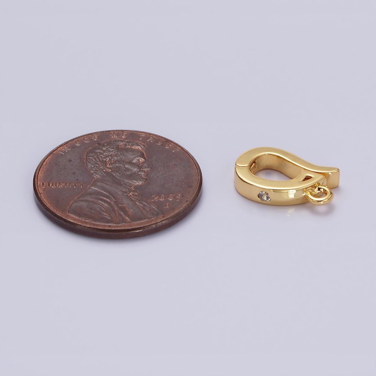 14K Gold Filled Clear CZ Snap Interchangeable Charm Holder Jewelry Supply in Gold & Silver | Z-479 Z-480 - DLUXCA