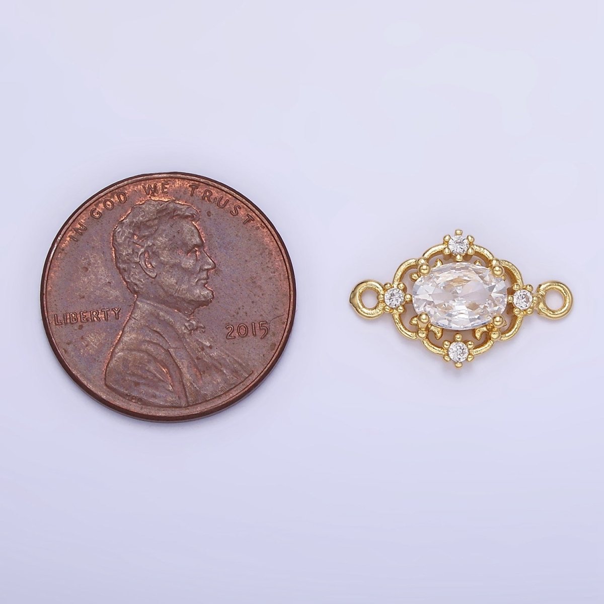 14K Gold Filled Clear, Green, Red CZ Artisan Connector | G350 - G351 - DLUXCA