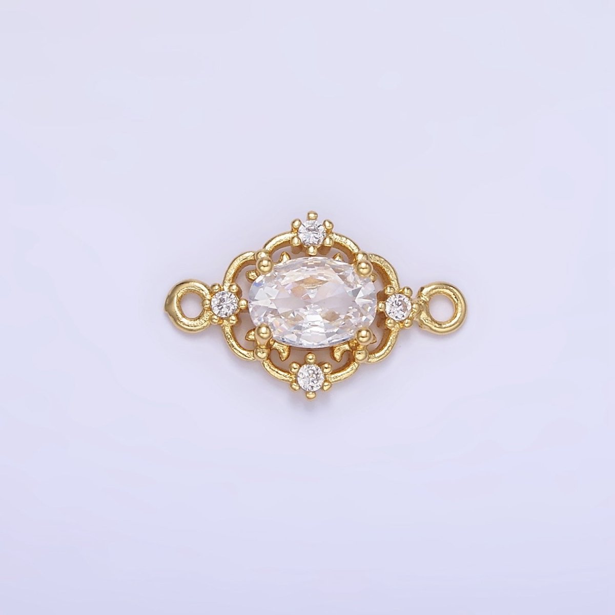 14K Gold Filled Clear, Green, Red CZ Artisan Connector | G350 - G351 - DLUXCA