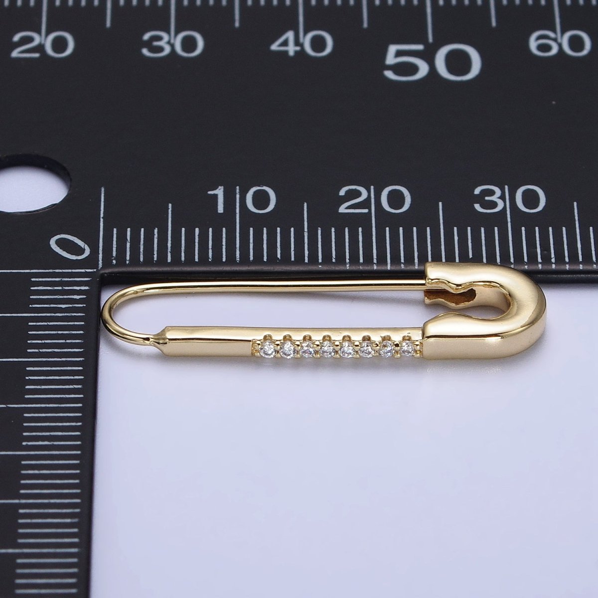 14K Gold Filled Clear Micro Paved CZ Minimalist Safety Pink Drop Earrings | AB426 - DLUXCA