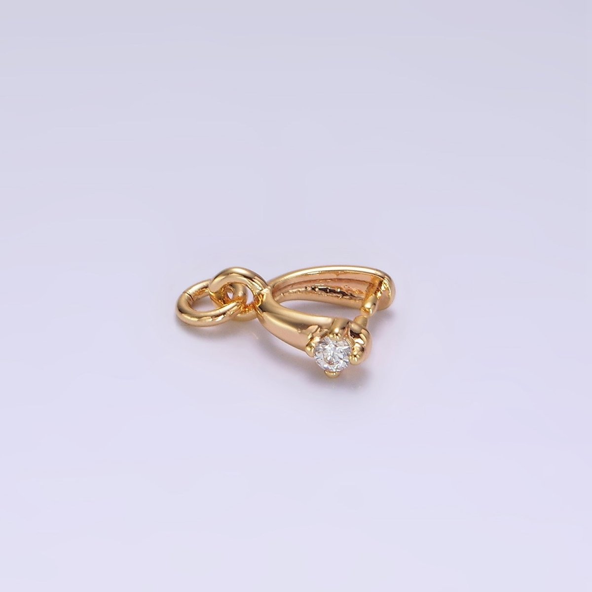 14K Gold Filled Clear, Pink, Fuchsia, Green CZ Snap Bail Charm Jewelry Making Findings Supply | Z641 - Z644 - DLUXCA