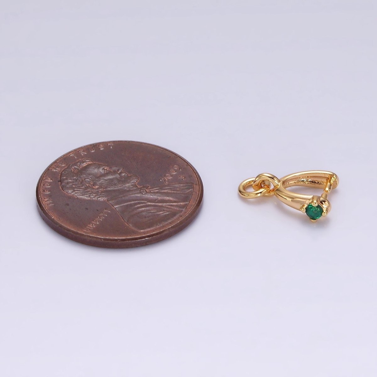 14K Gold Filled Clear, Pink, Fuchsia, Green CZ Snap Bail Charm Jewelry Making Findings Supply | Z641 - Z644 - DLUXCA