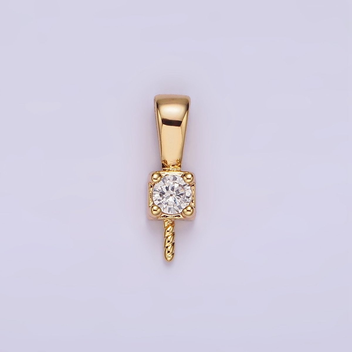 14K Gold Filled Clear, Pink, Green, Fuchsia CZ Drill Pendant Bail Jewelry Making Findings Supply | Z-511 - Z-514 - DLUXCA