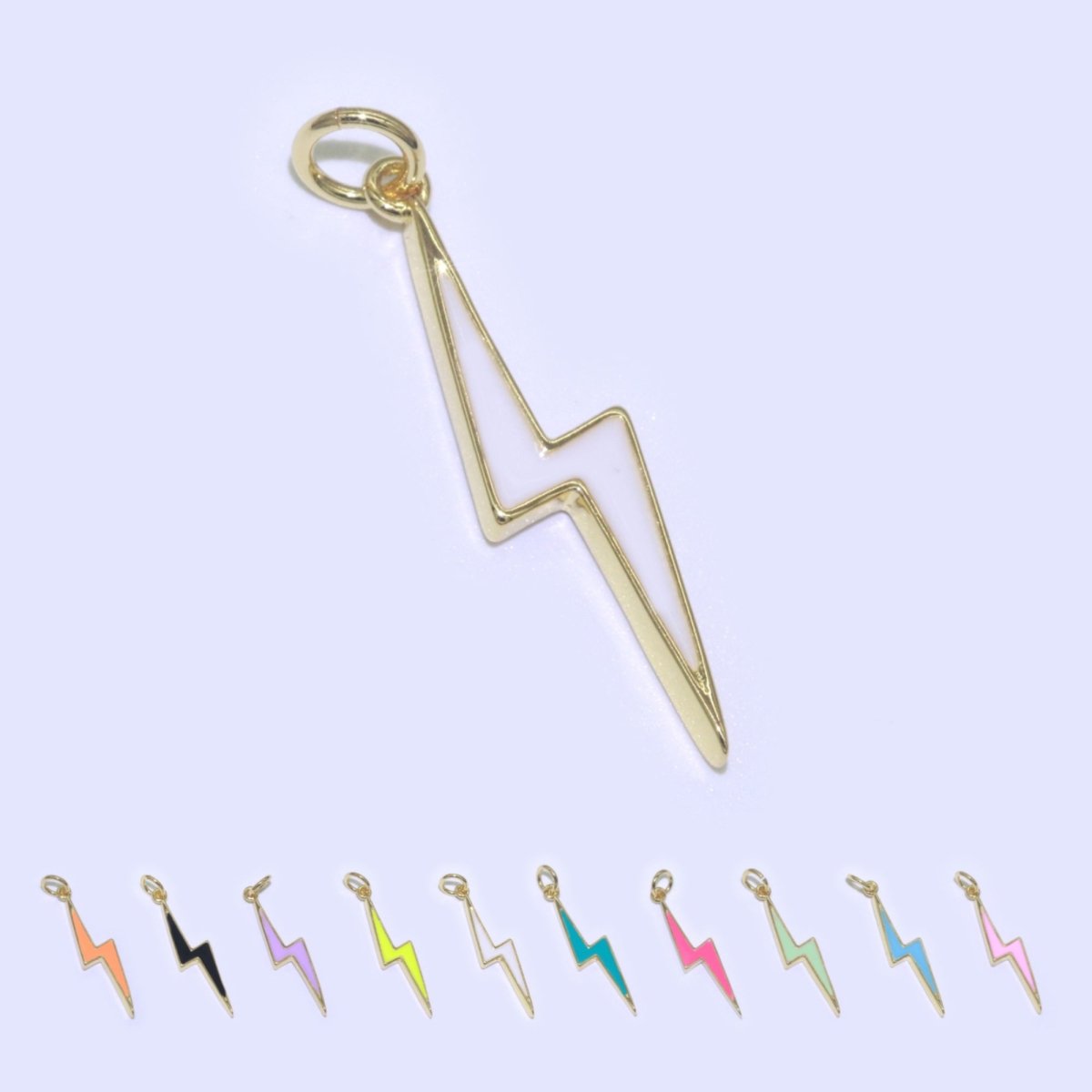 14K Gold Filled Colorful Enamel Lightning Thunder Bolt Pendant Charm For Wholesale Pendants and Charms Jewelry Making Craft Supplies M-305 to M-314 - DLUXCA