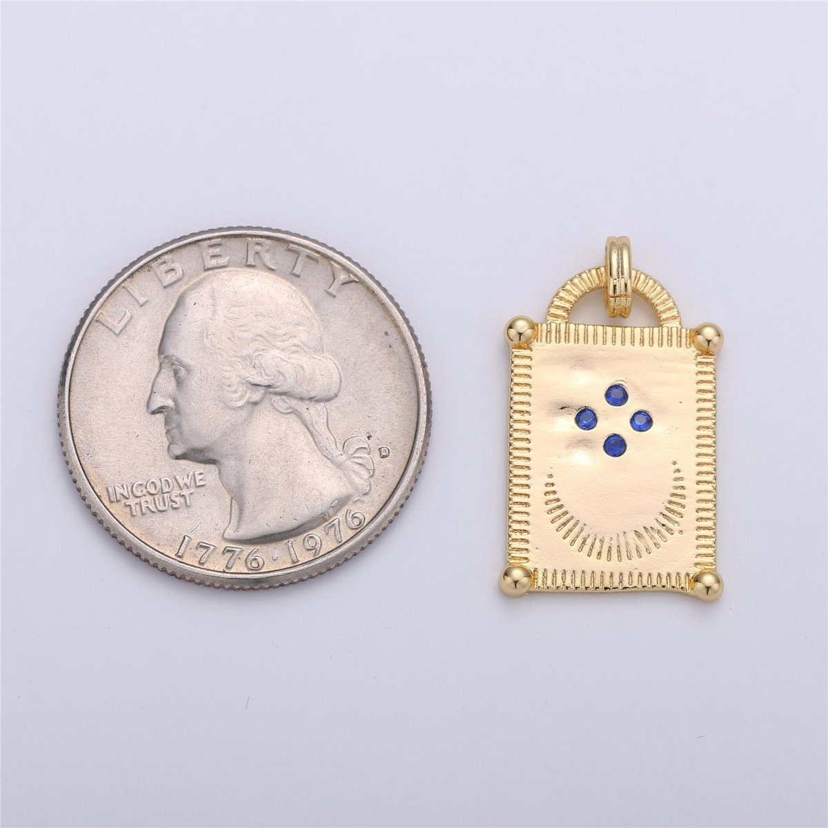 14k gold filled Crescent Moon Pendant, Celestial Jewelry Cubic zirconia Star Medallion Pendant for Necklace Earring component I-260 - DLUXCA