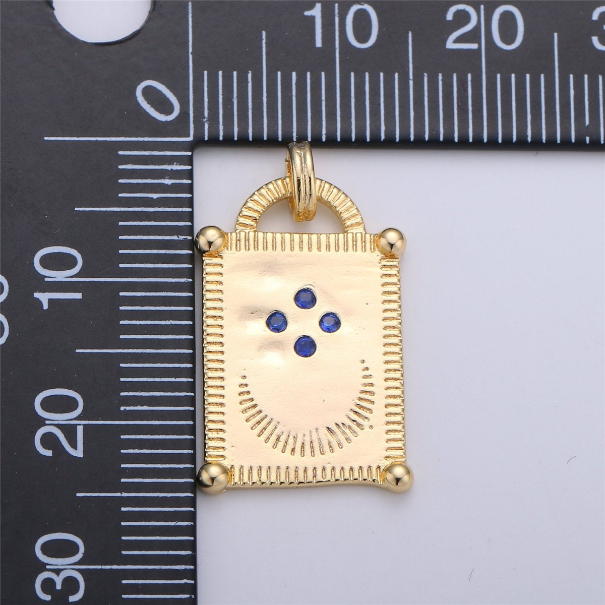 14k gold filled Crescent Moon Pendant, Celestial Jewelry Cubic zirconia Star Medallion Pendant for Necklace Earring component I-260 - DLUXCA