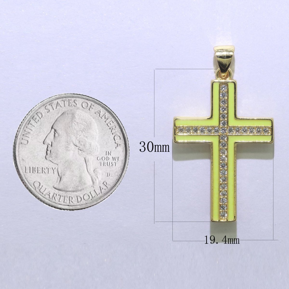 14K Gold Filled Cross Charm, Enamel Cross for Religious Statement Jewelry J-286~J-295 - DLUXCA