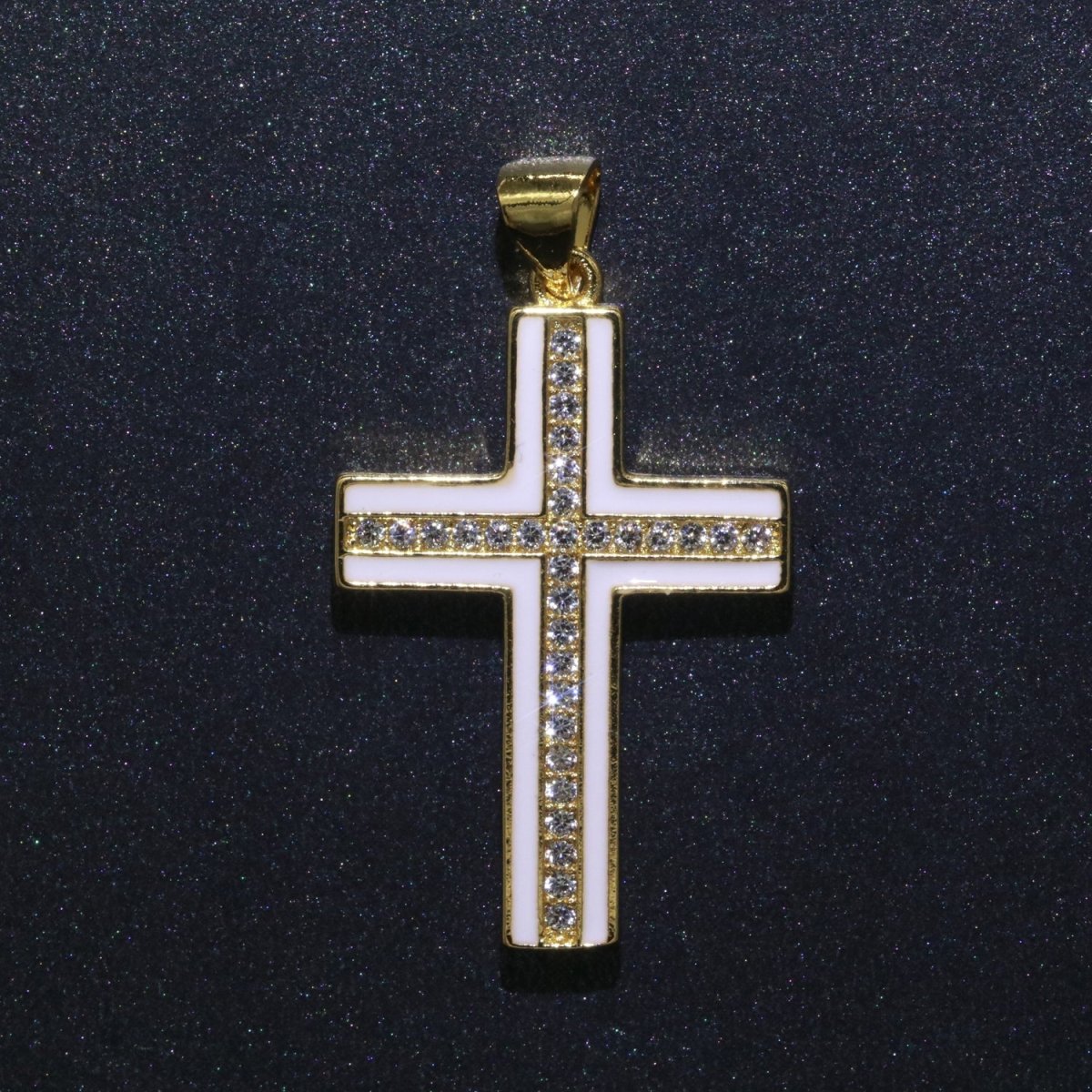 14K Gold Filled Cross Charm, Enamel Cross for Religious Statement Jewelry J-286~J-295 - DLUXCA