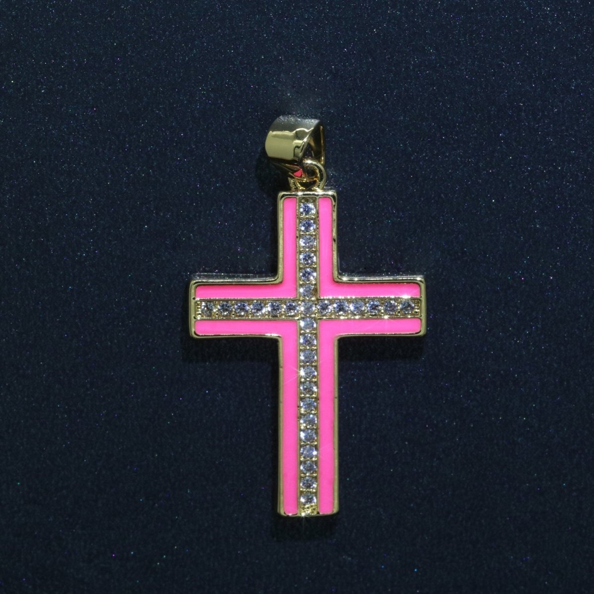 14K Gold Filled Cross Charm, Enamel Cross for Religious Statement Jewelry J-286~J-295 - DLUXCA