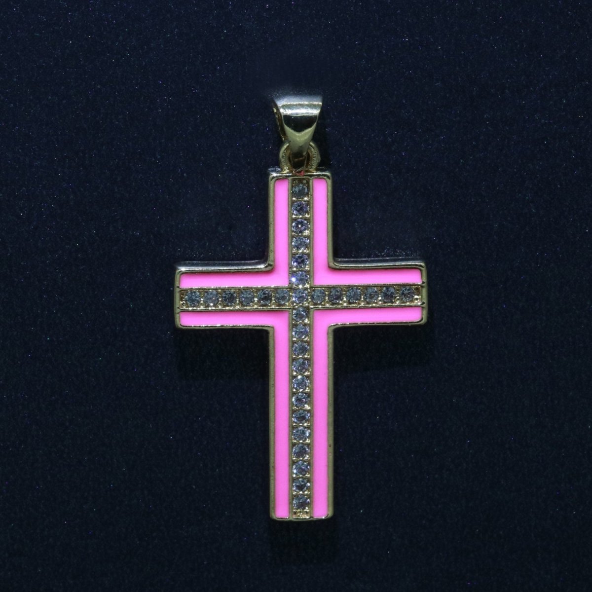 14K Gold Filled Cross Charm, Enamel Cross for Religious Statement Jewelry J-286~J-295 - DLUXCA