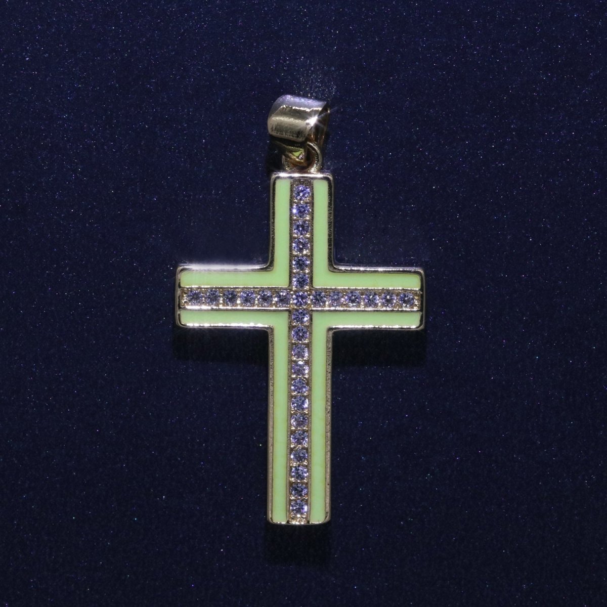14K Gold Filled Cross Charm, Enamel Cross for Religious Statement Jewelry J-286~J-295 - DLUXCA