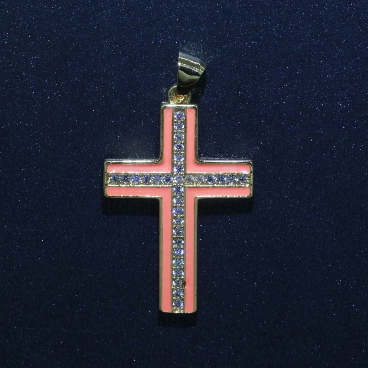 14K Gold Filled Cross Charm, Enamel Cross for Religious Statement Jewelry J-286~J-295 - DLUXCA