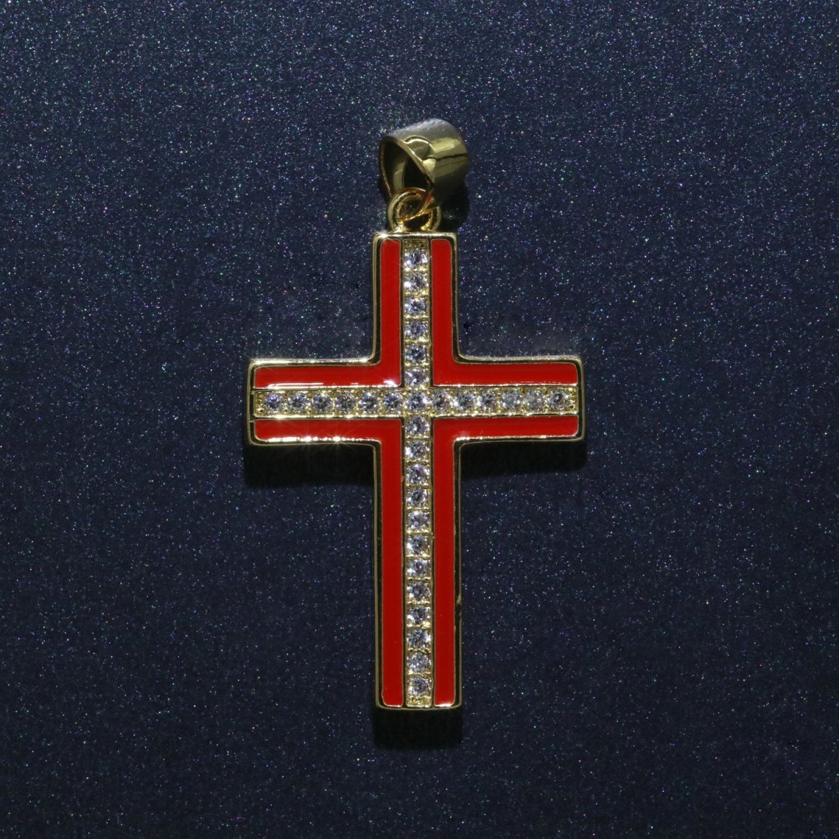 14K Gold Filled Cross Charm, Enamel Cross for Religious Statement Jewelry J-286~J-295 - DLUXCA