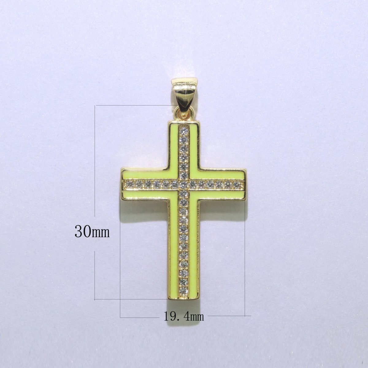 14K Gold Filled Cross Charm, Enamel Cross for Religious Statement Jewelry J-286~J-295 - DLUXCA
