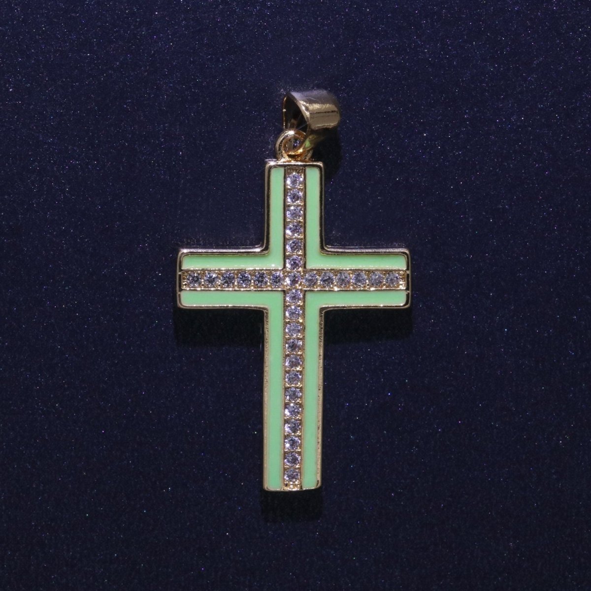 14K Gold Filled Cross Charm, Enamel Cross for Religious Statement Jewelry J-286~J-295 - DLUXCA