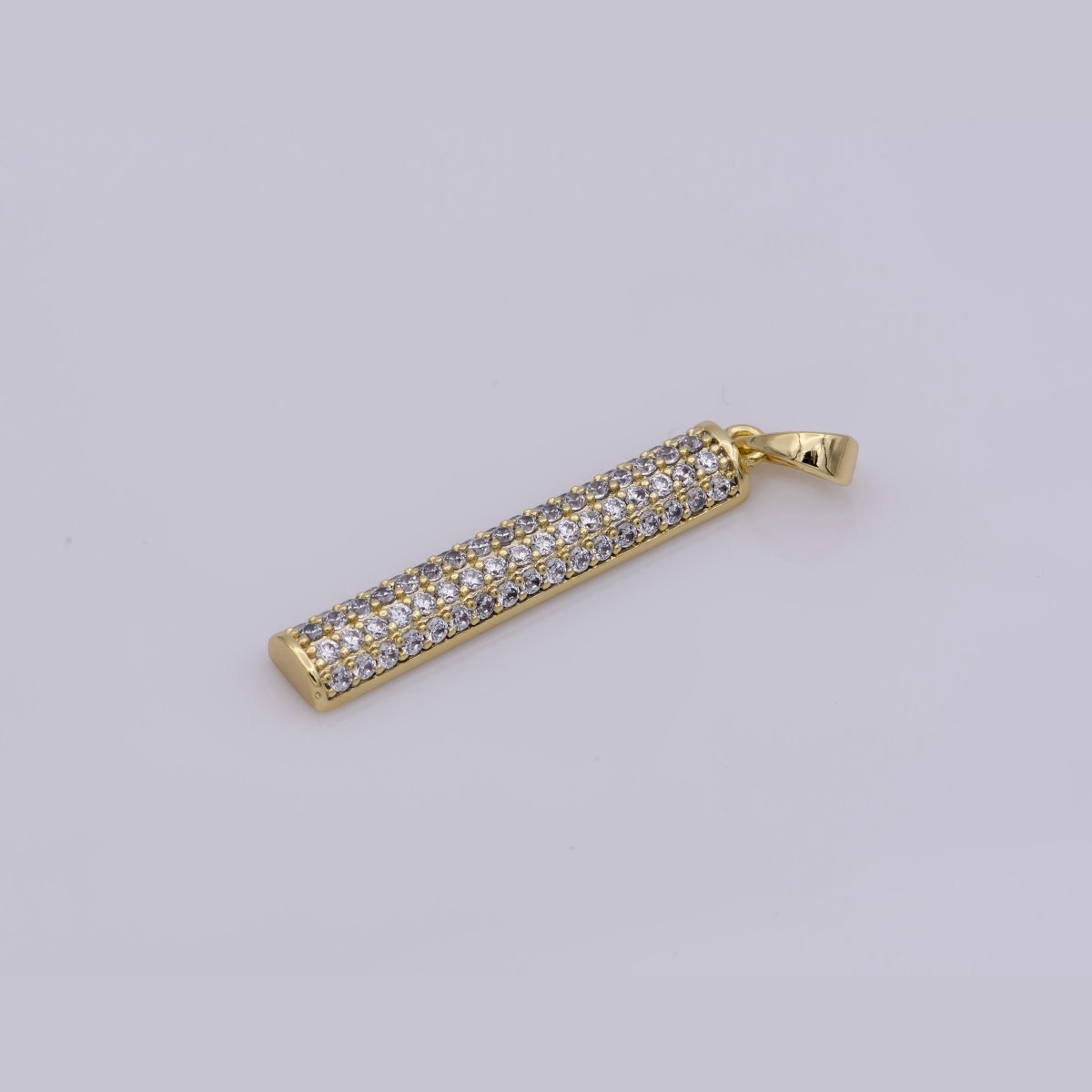 14K Gold Filled Crystal Half Round Bar Pendants I-548 - DLUXCA