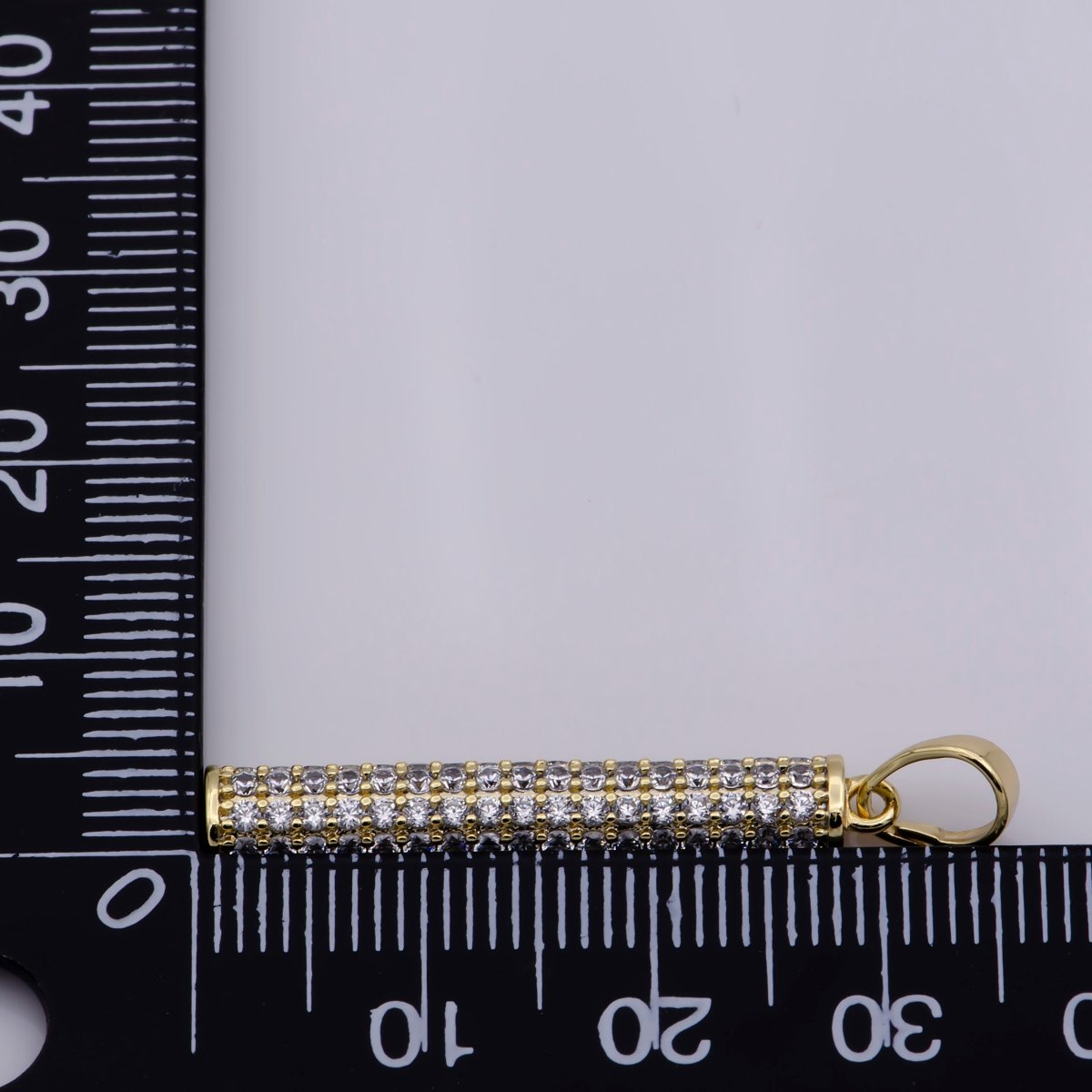 14K Gold Filled Crystal Half Round Bar Pendants I-548 - DLUXCA