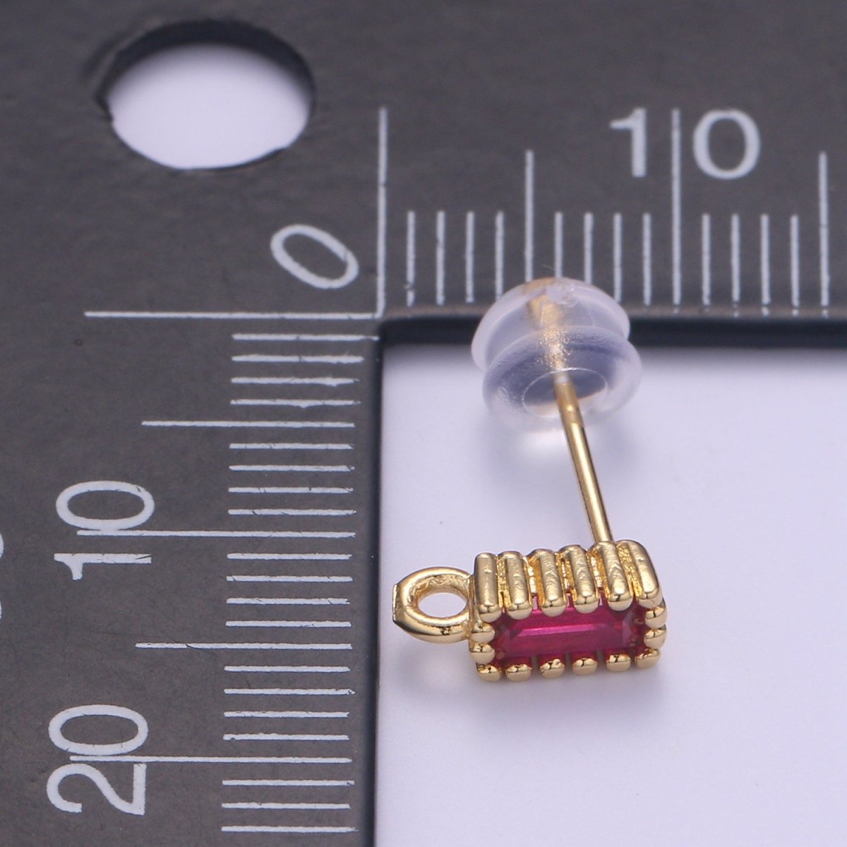 14K Gold Filled Crystal Rectangle Studs L-276~L-281 - DLUXCA