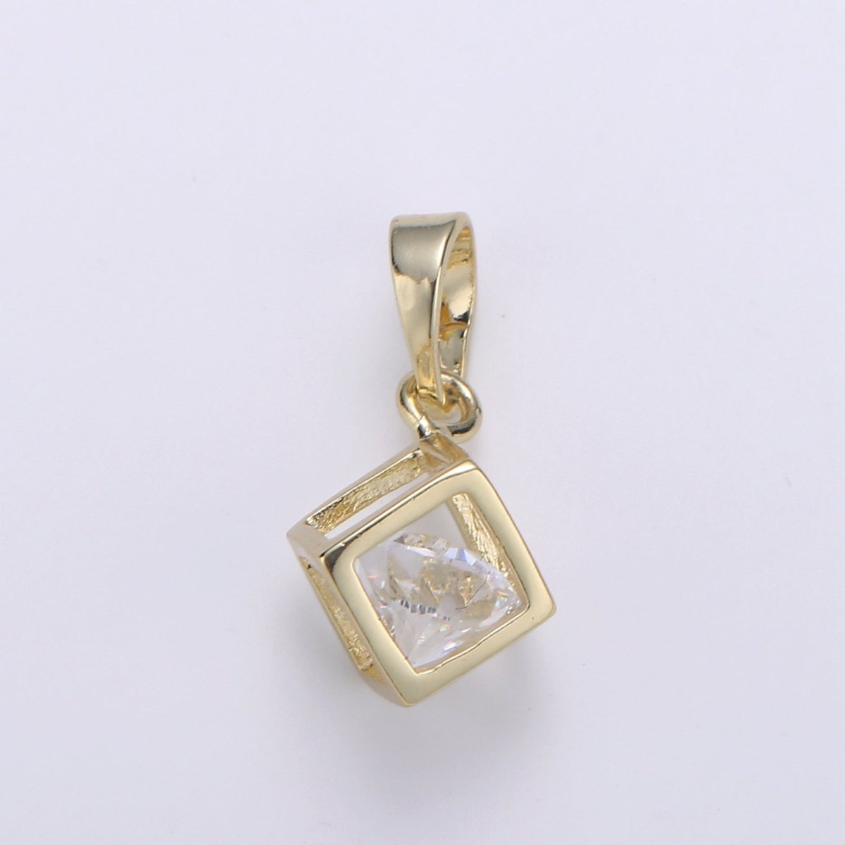 14K Gold Filled Cube Pendants J-090 - DLUXCA