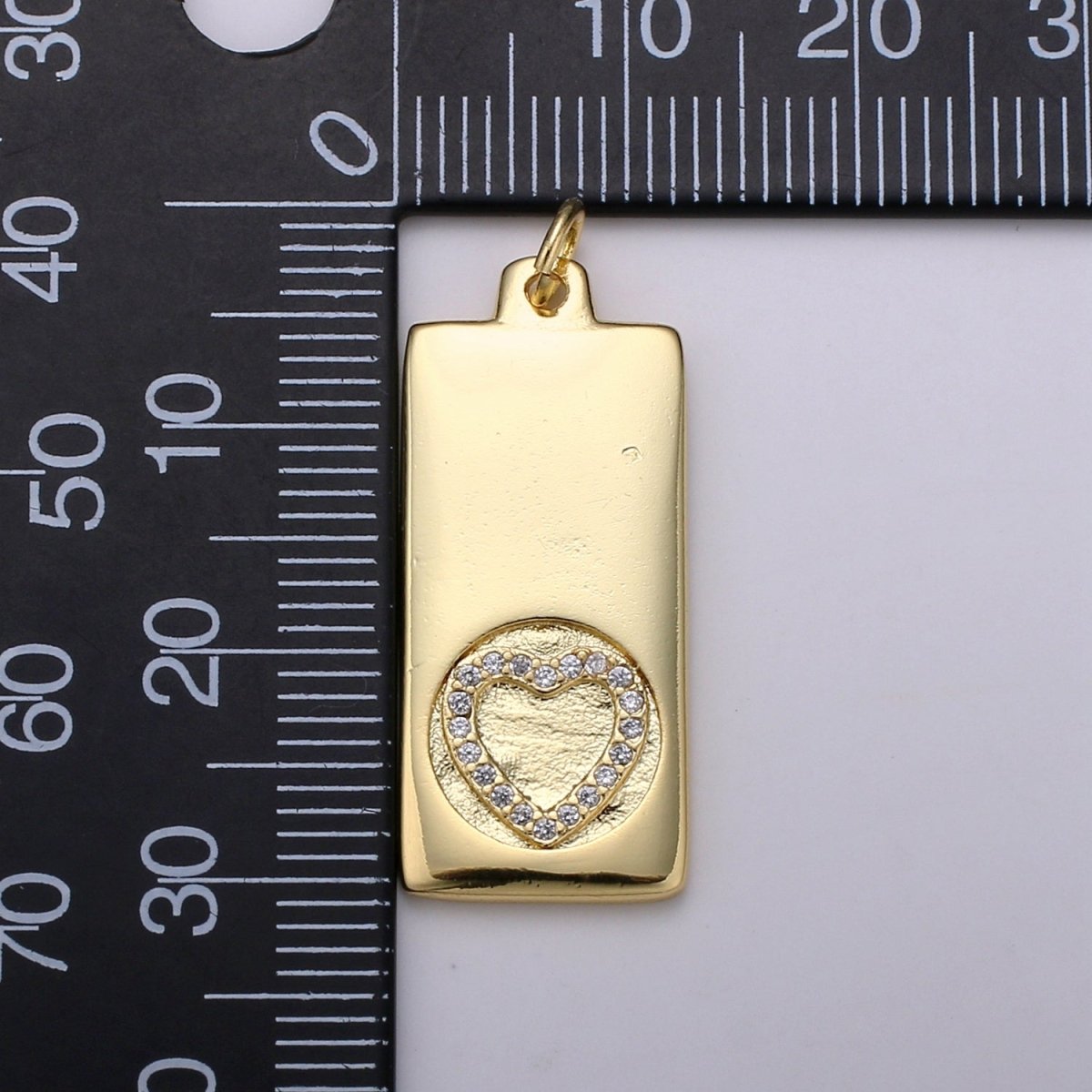 14k Gold Filled Cubic Zirconia Moon Star Butterfly Evil Eye Dog Tag Charm Celestial CZ Add-on Medallion Gold Filled CZ Pendant, Heart Cross D-835 TO D-842 - DLUXCA
